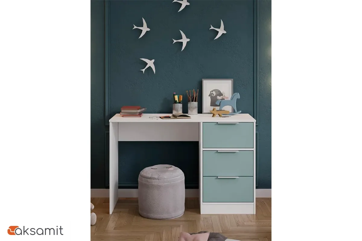 Стол письменный Марли Тип 1 (Белый/Серо-голубой)