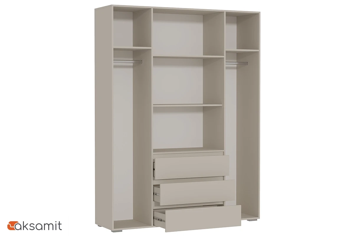 Шкаф 4-створчатый с ящиками Веста (Бежевый)