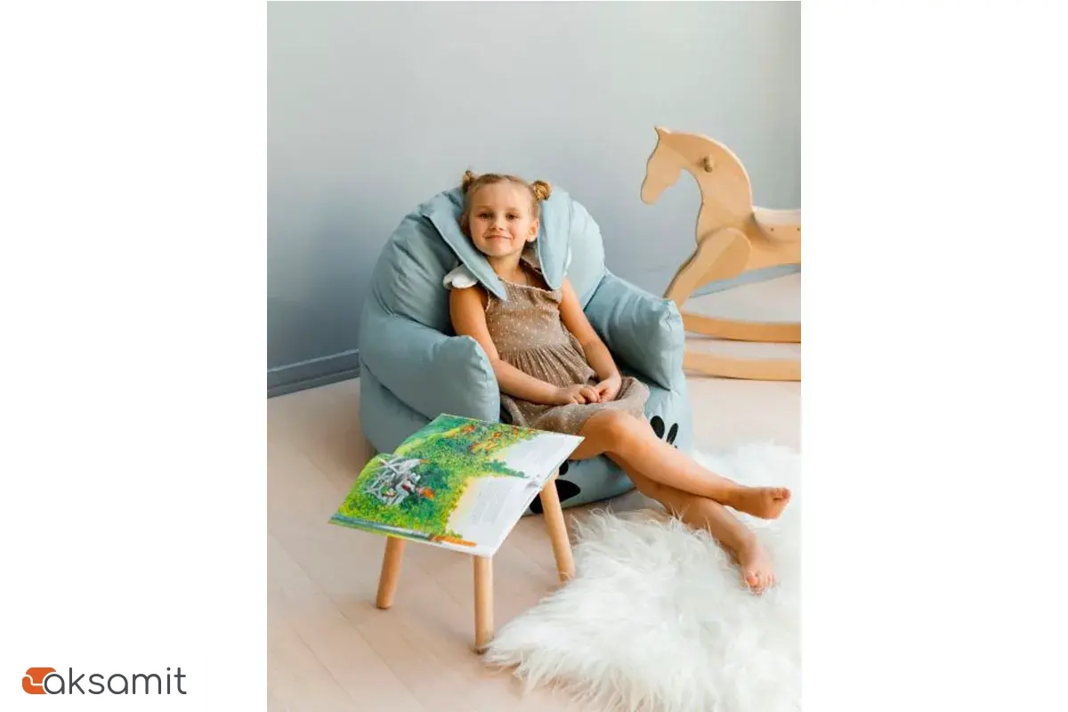 Пуфик Зайчик S Голубой