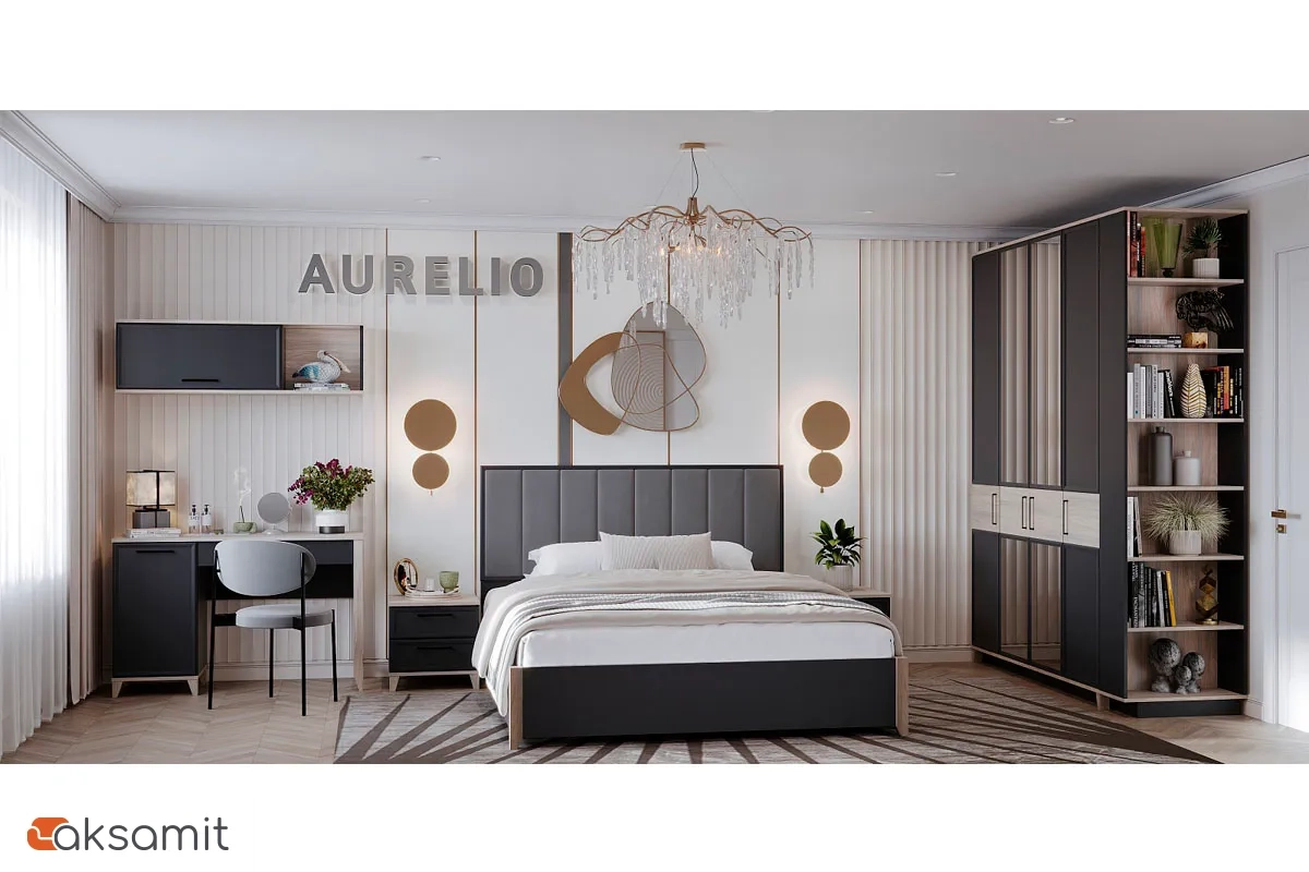 Стол туалетный Aurelio 43 (Антрацит/Блеквуд Сатиновый) Стол туалетный Aurelio 43 (Антрацит/Блеквуд Сатиновый)