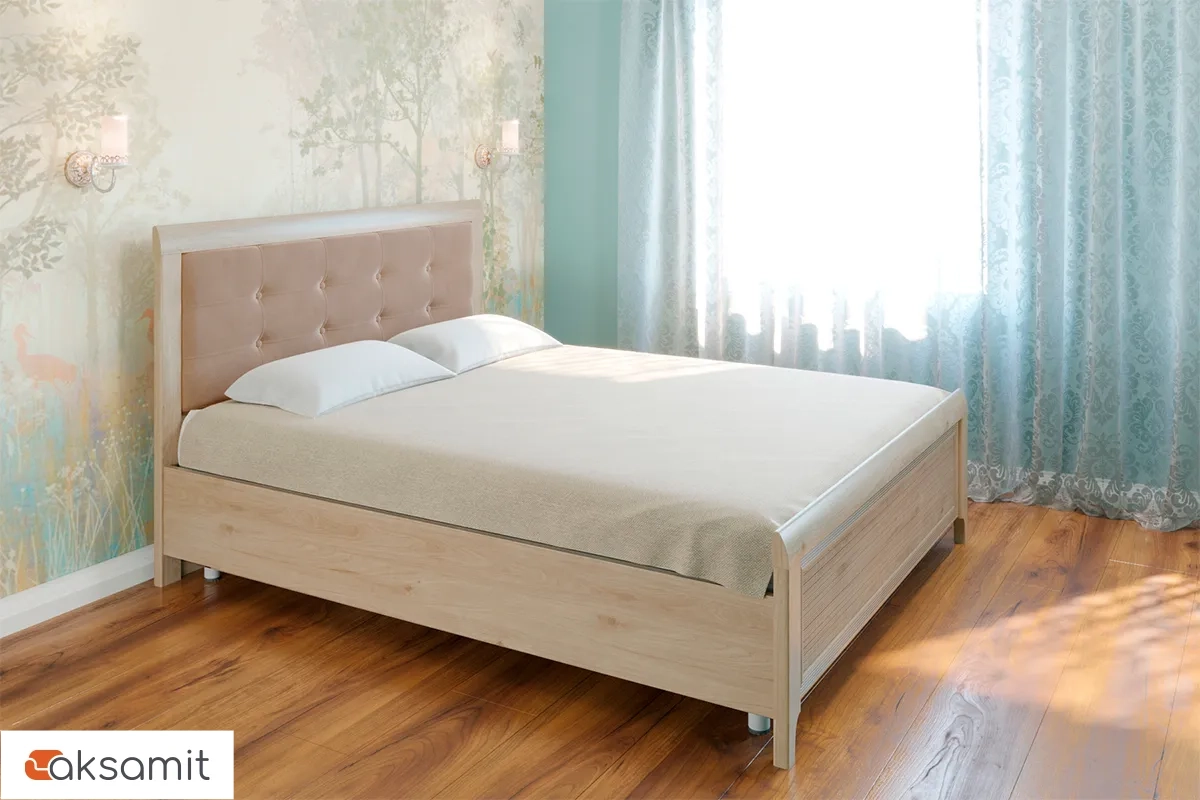 Кровать КР-2034-ГС-В 180х200 (Гикори Джексон Светлый / Велюр)