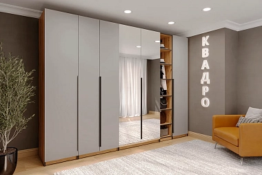 Гардеробная система Квадро № 17 (Дуб вотан / Мартини)
