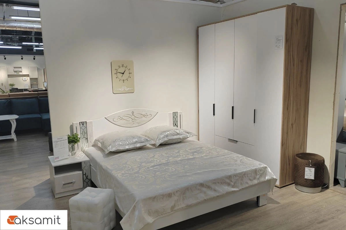 Шкаф четырехдверный Николь Мод.8 (Белый/Дуб Альпийский)