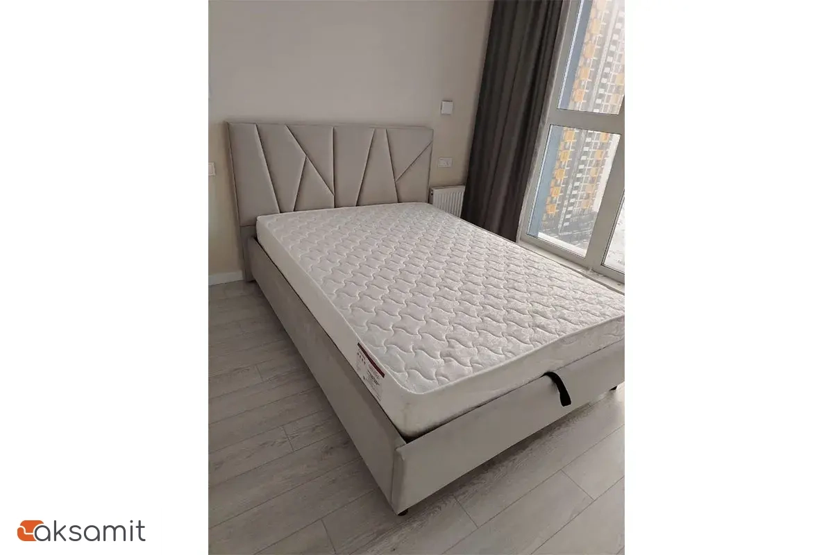 Кровать Рица-3 с ПМ 140х200  (Севен 323 / Св.сер.) 4 кат.