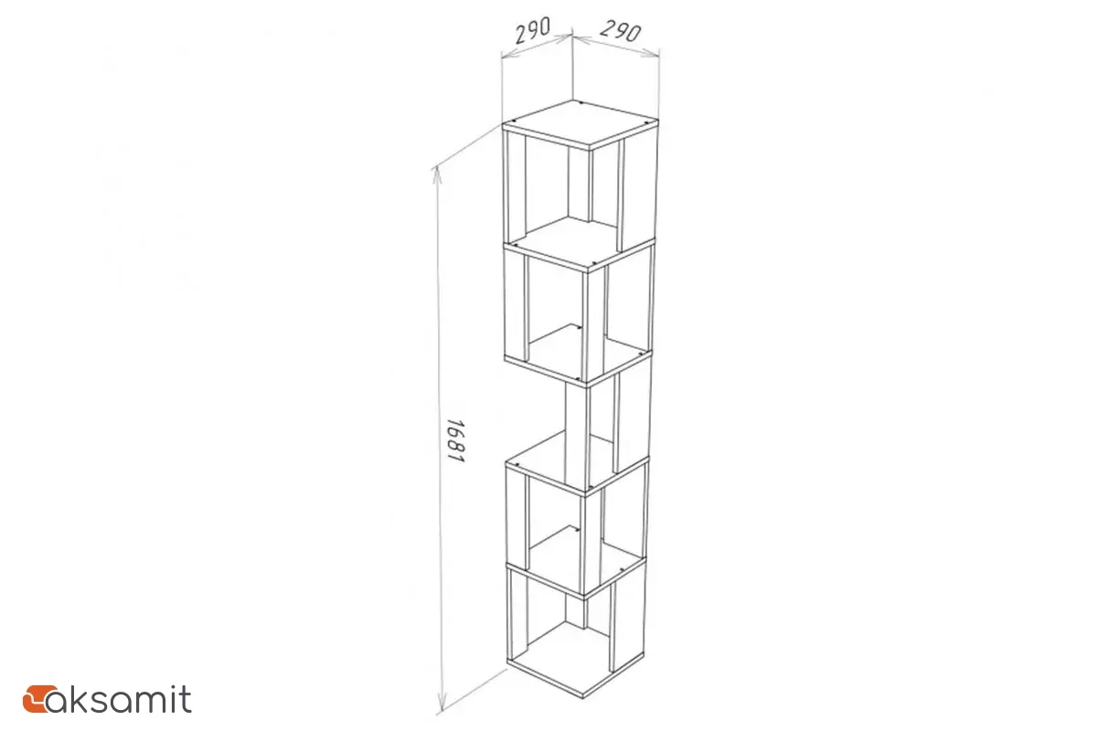Стеллаж Stern Т-10 (16 мм) Дуб Сонома (72674933)