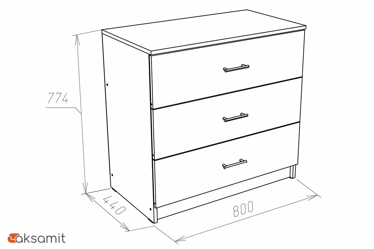 Комод Лофт 800 Белый (72230015)