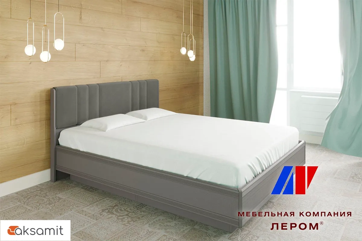 Кровать КР-1013-СО-В с ПМ 160х200 (Серый Оникс/Велюр) Кровать КР-1013-СО-В с ПМ 160х200 (Серый Оникс/Велюр)