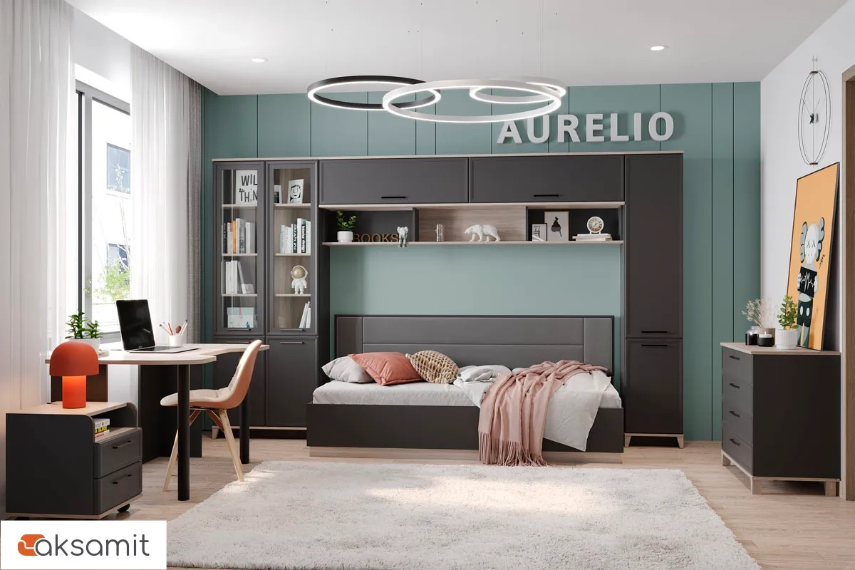 Молодёжная Aurelio №5 (Антрацит/Блеквуд Сатиновый) Молодёжная Aurelio №5 (Антрацит/Блеквуд Сатиновый)