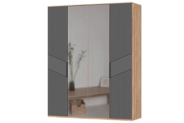 Спальный гарнитур Астория №1 / без кровати (Дуб кастелло медовый / Графит софт) фото