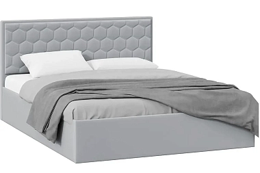 Кровать Порто с ПМ и заглушиной 160х200 (Велюр/Confetti Silver)
