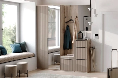 Прихожая Астория №1 (Дуб кастелло серый / Грей софт)