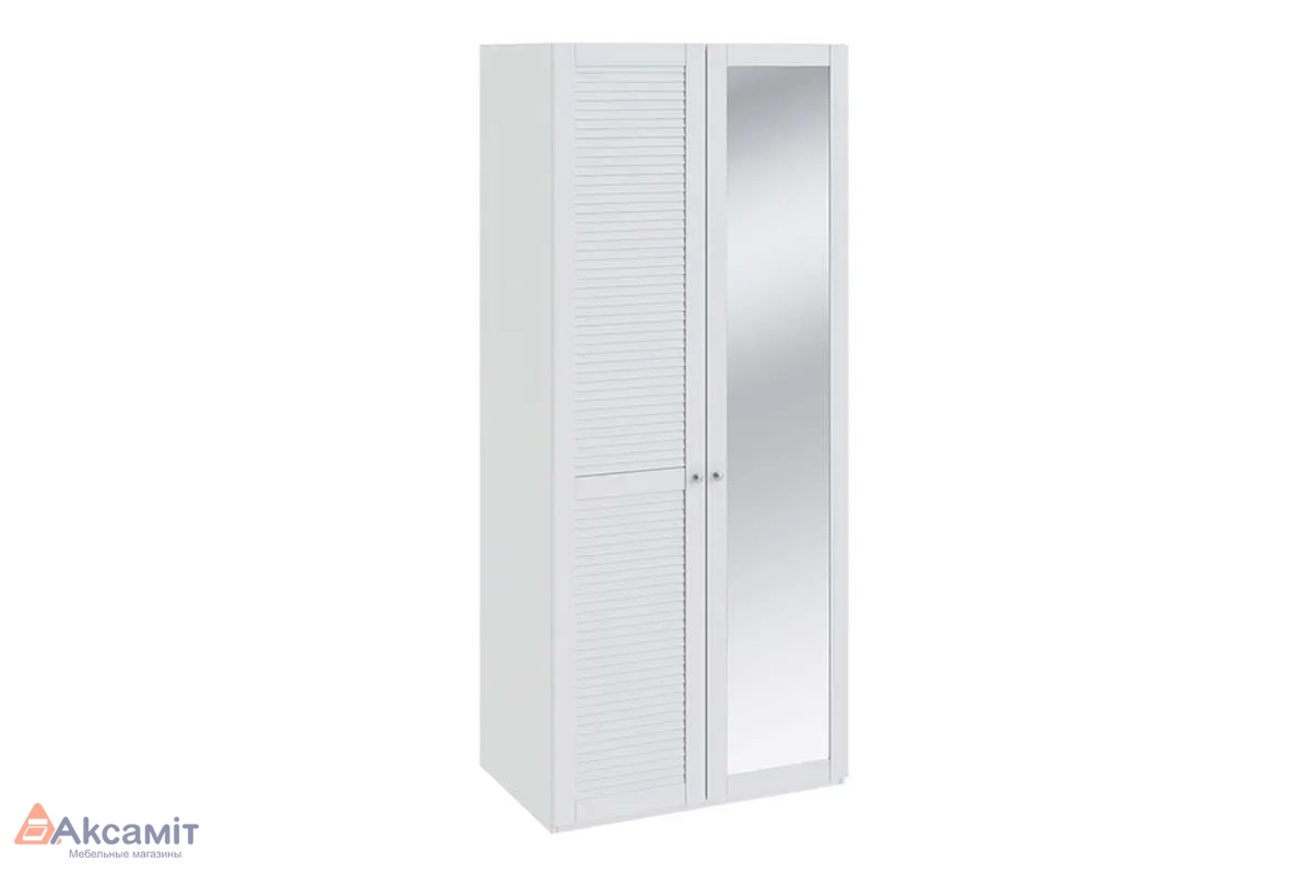 Ривьера СМ 241.07.002 L Шкаф для одежды с 1-й глухой и 1-й с зеркальной дверью Белый фото