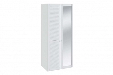 Ривьера СМ 241.07.002 L Шкаф для одежды с 1-й глухой и 1-й с зеркальной дверью Белый фото