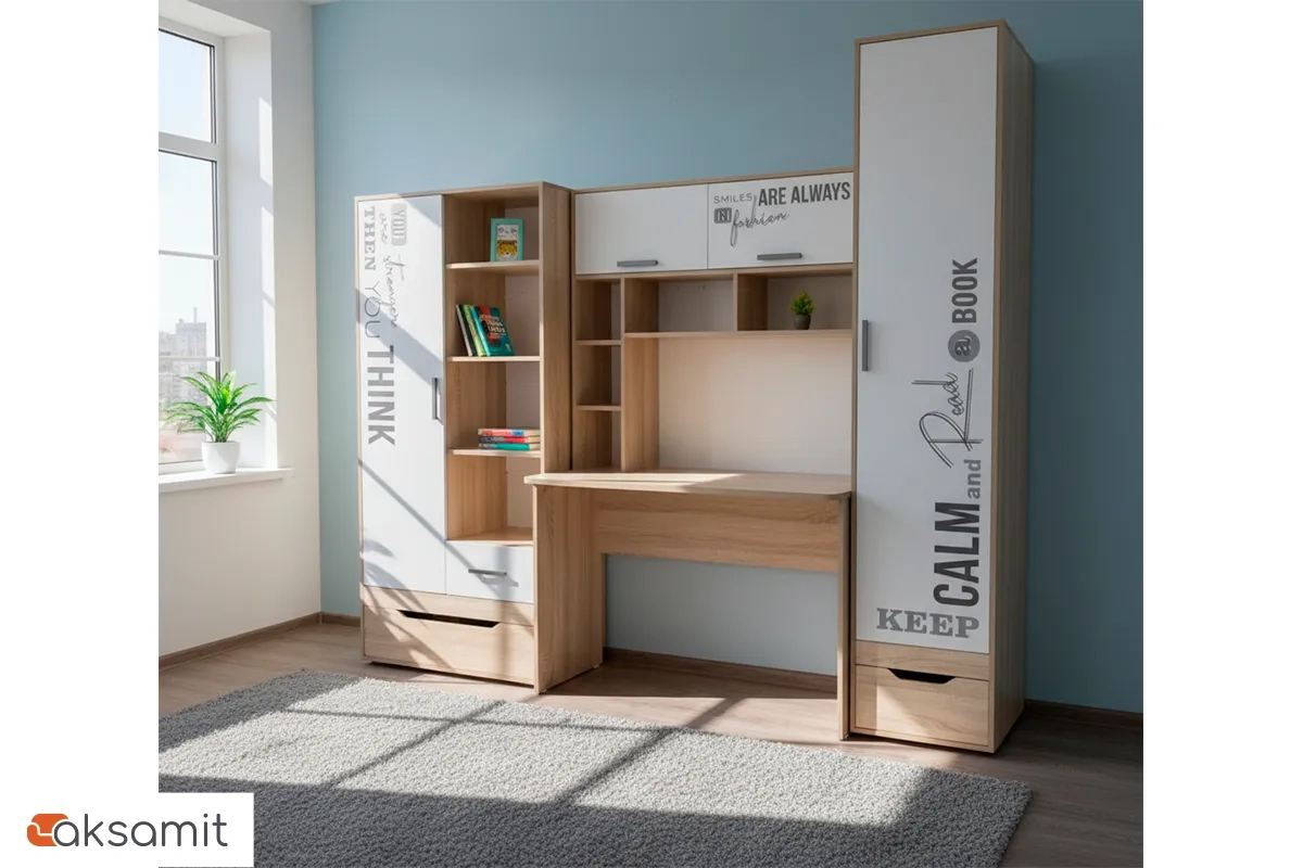 Молодёжная Джуниор (Дуб сонома св. / Белый / фотоп.)