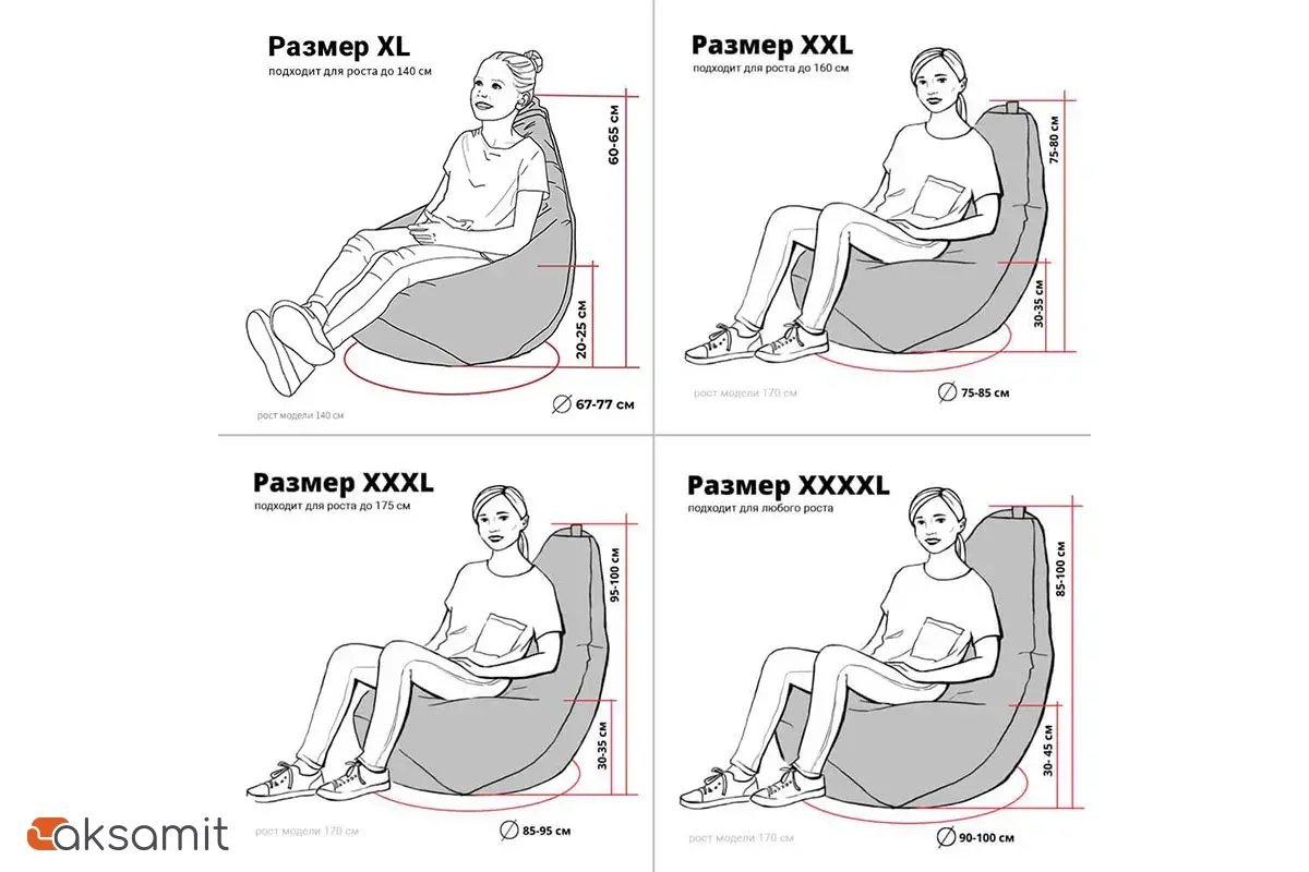 Кресло-мешок Груша Миди 2XL (Мебельный хлопок / Плей)