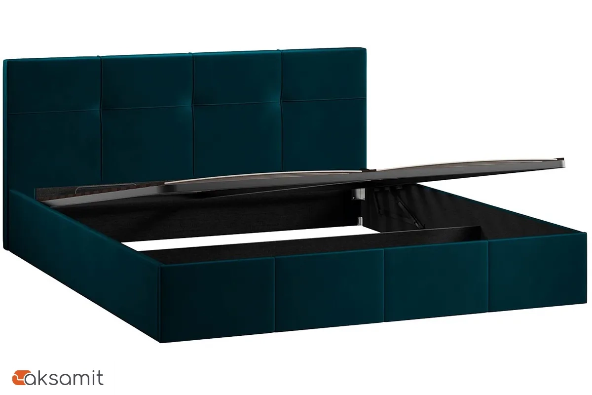 Кровать Лора с ПМ и заглушиной 180х200 (Велюр / Confetti Izumrud)