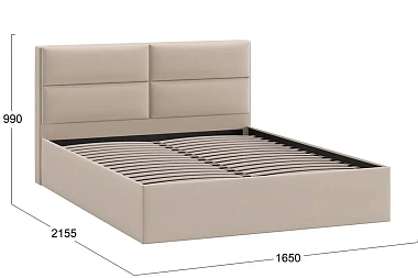 Кровать универсальная Глосс Тип 1 без ПМ 160х200 (Велюр/Confetti Cream)