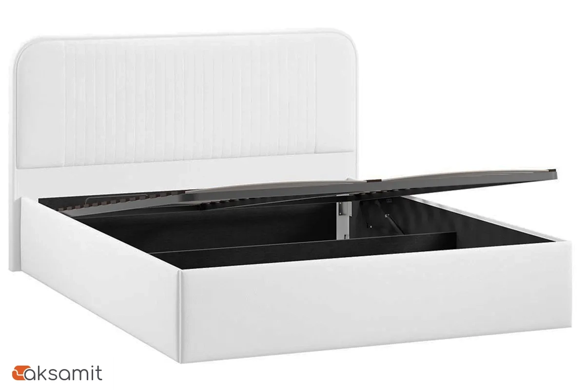 Кровать Тиффани c подъемным механизмом 160х200 Тип 1 (Экокожа/Polo white)