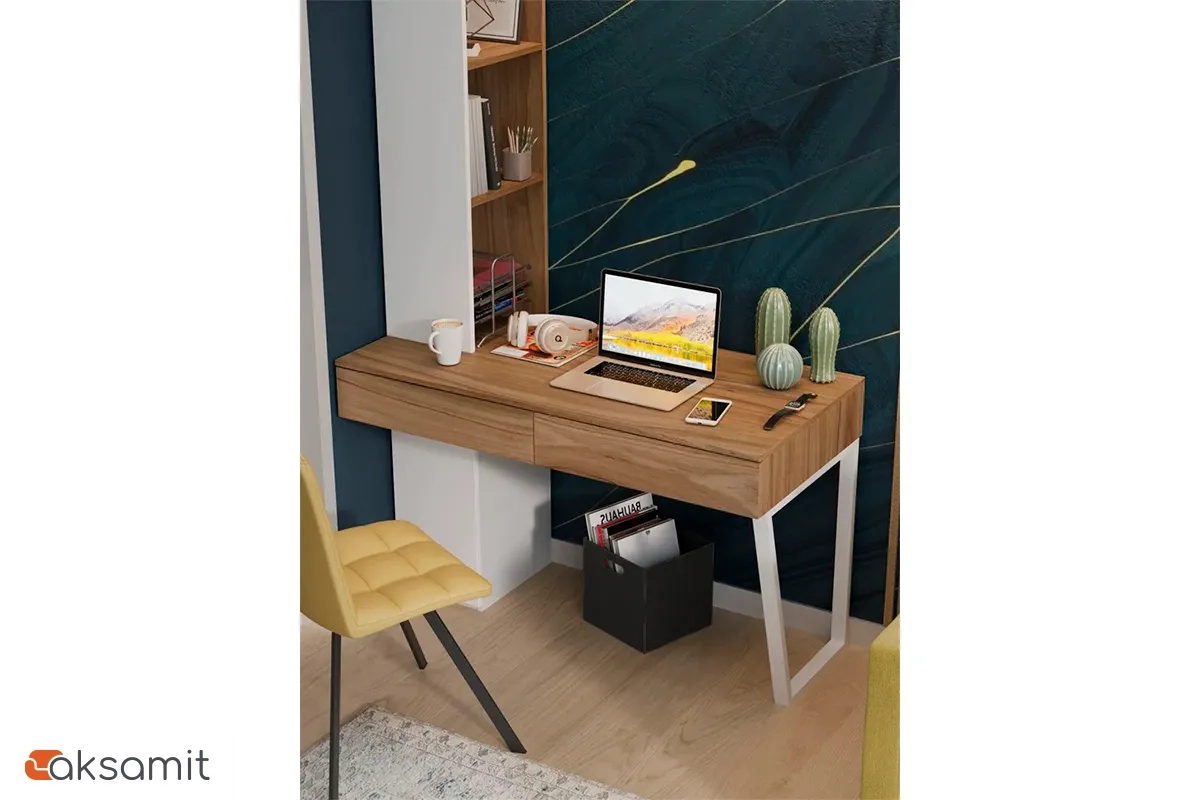 Стол письменный со шкафом Порто СМ-393.15.012 (Белый жемчуг/Яблоня беллуно/Белый софт)