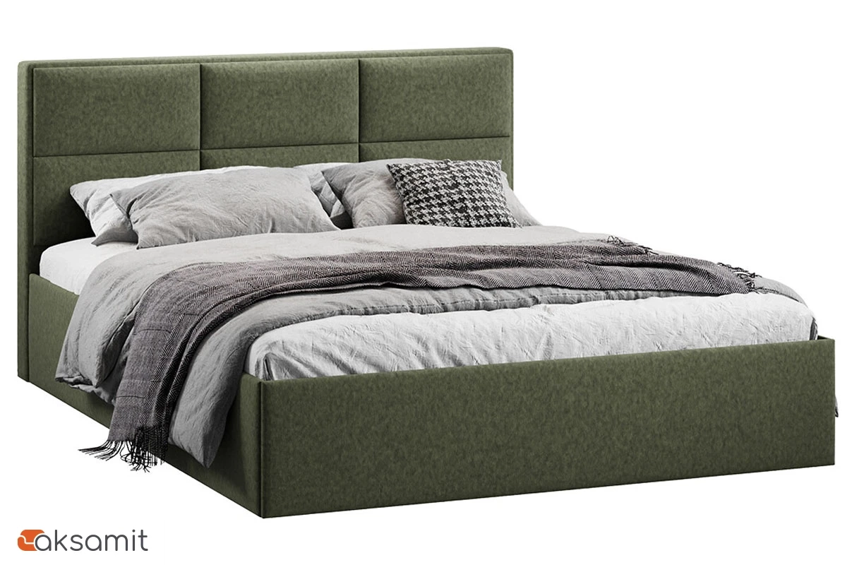 Кровать Стелла c ПМ Тип 1 без заглушины 160х200 (Микровелюр/Jercy Deep Green) Кровать Стелла c ПМ Тип 1 без заглушины 160х200 (Микровелюр/Jercy Deep Green)