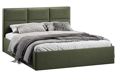 Кровать Стелла c ПМ Тип 1 без заглушины 160х200 (Микровелюр/Jercy Deep Green)