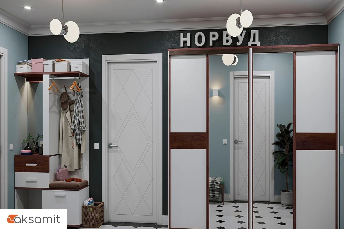 Шкаф МЦН Норвуд 70 (Белый/Орех шоколадный) Шкаф МЦН Норвуд 70 (Белый/Орех шоколадный)