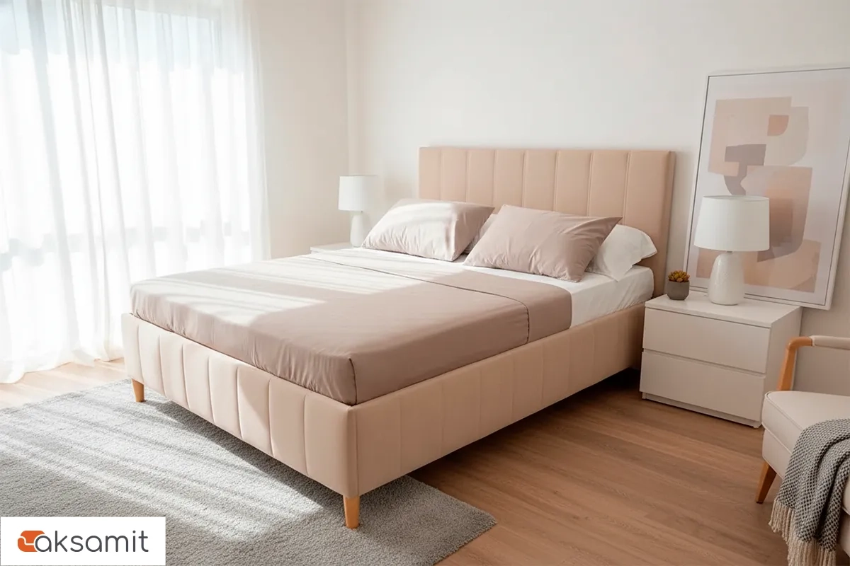 Кровать Сицилия 180х200 с ПМ Civilia 04 (Бежевый) 1 кат.