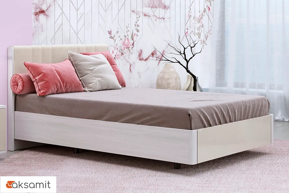 Кровать КР-5011-СЯ-КГ-В 120х200 (Снежный Ясень/Кашемир Глянцевый/Велюр) Кровать КР-5011-СЯ-КГ-В 120х200 (Снежный Ясень/Кашемир Глянцевый/Велюр)