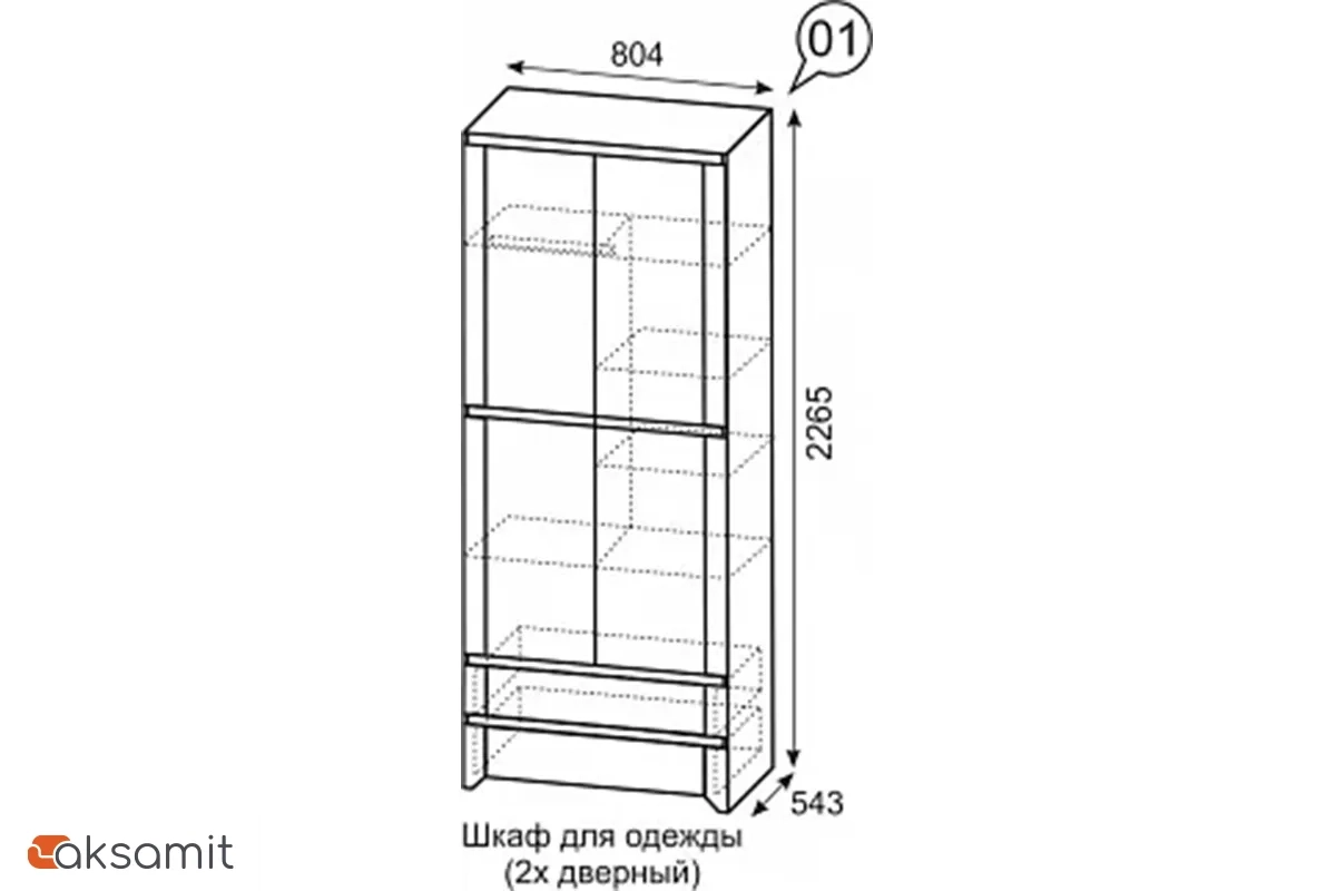 Твист 1 Шкаф для одежды 2-х дверный фото