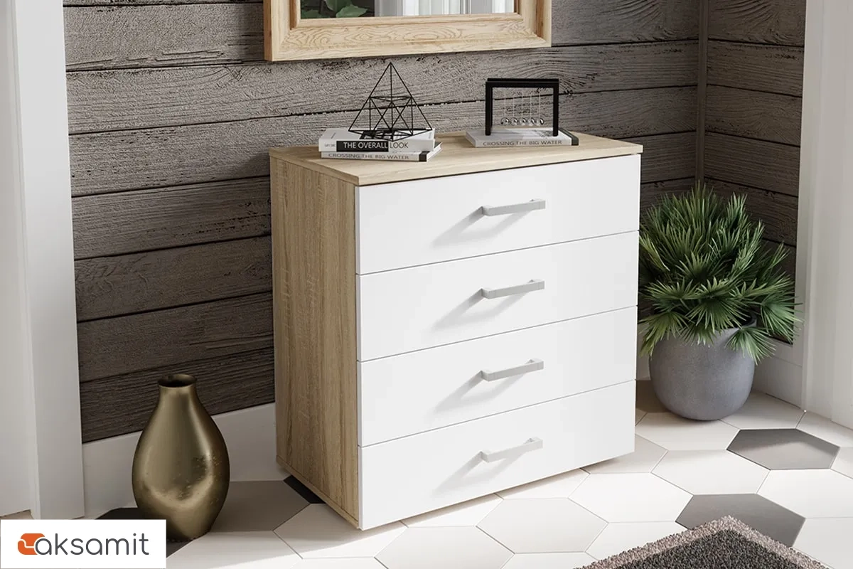 Комод Diamond Тип 2 (Дуб Сонома/Белый)