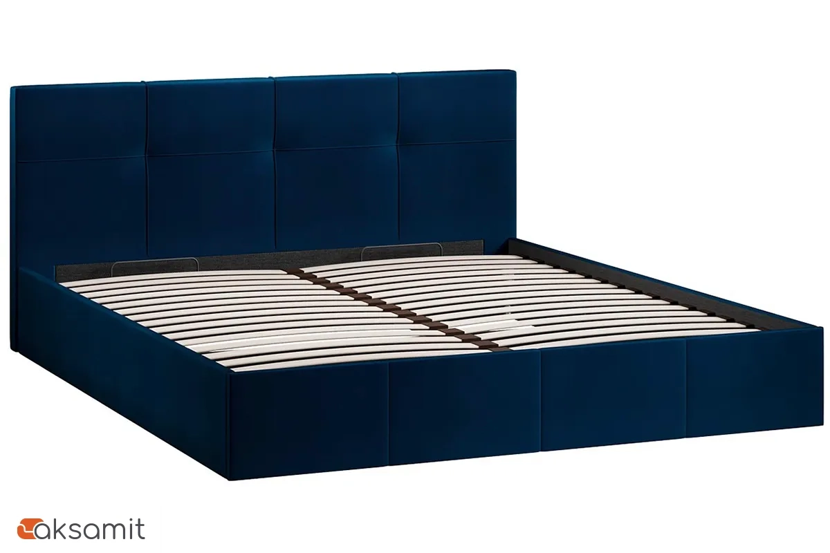 Кровать Лора с ПМ и заглушиной 180х200 (Велюр / Confetti Blue)