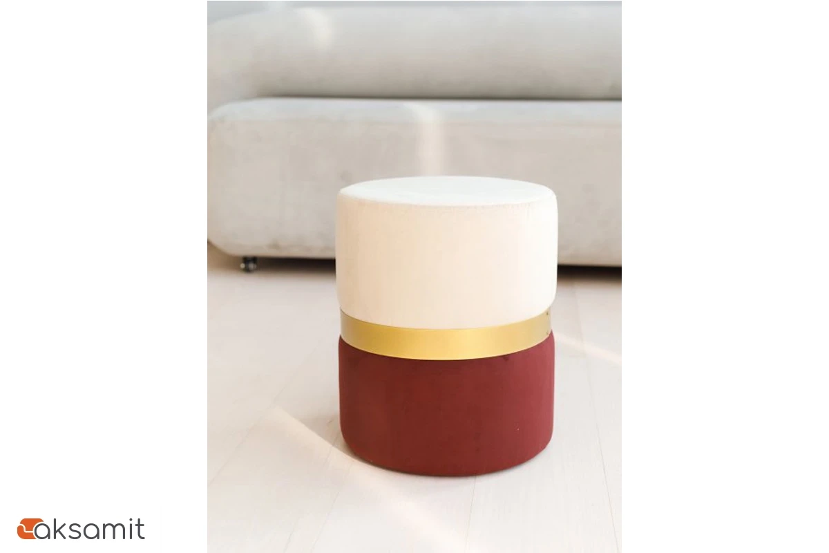 Пуф Колорадо (Бежево-бордовый)