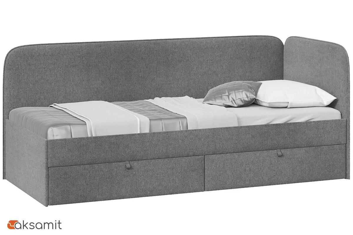 Кровать Молли с мягкой обивкой Тип 1 90х200 (Микровелюр/Scandi Graphite 22) Кровать Молли с мягкой обивкой Тип 1 90х200 (Микровелюр/Scandi Graphite 22)