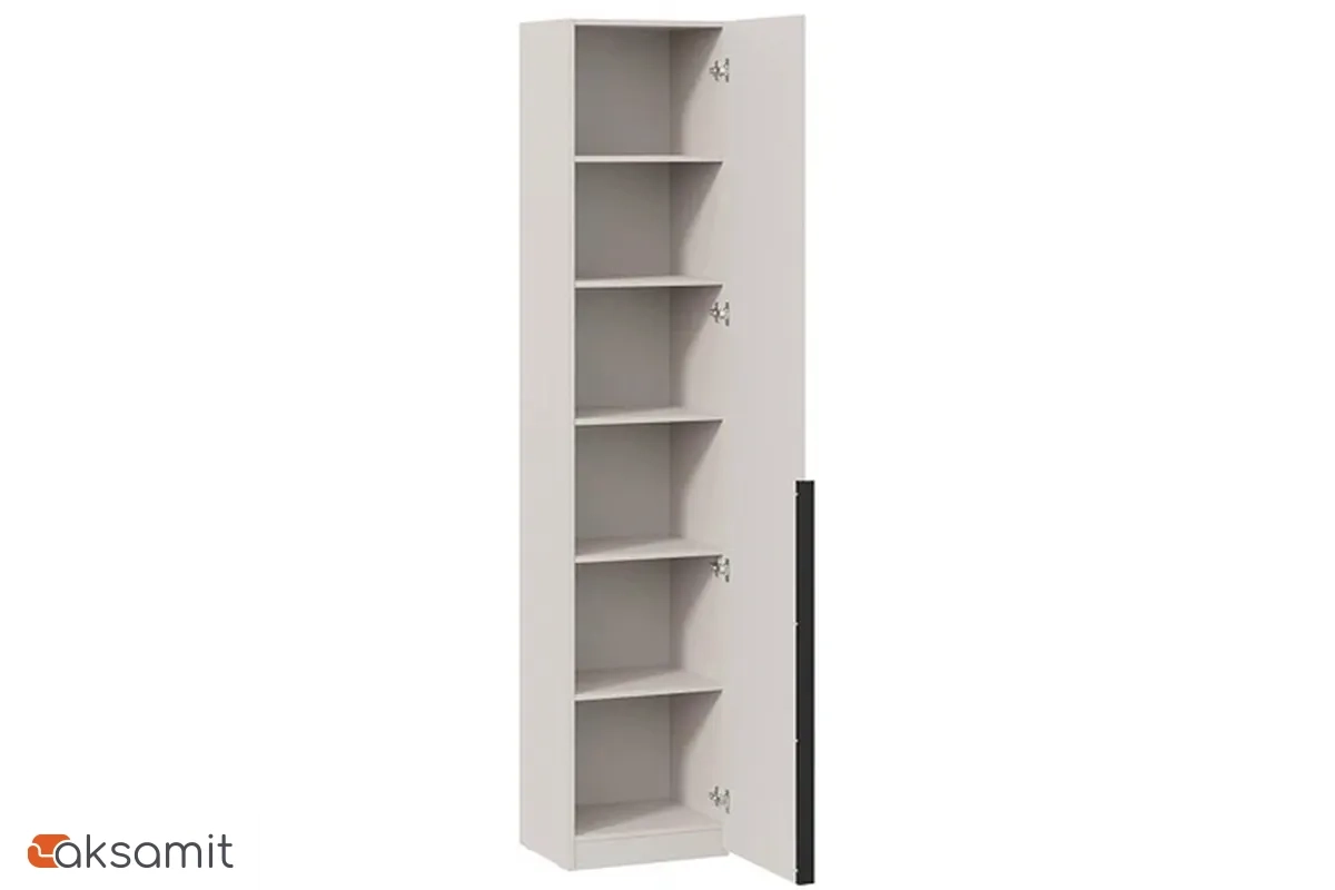 Шкаф для белья Порто СМ-393.07.212 (366) с 1 зеркальной дверью (Кашемир матовый / Кашемир матовый)