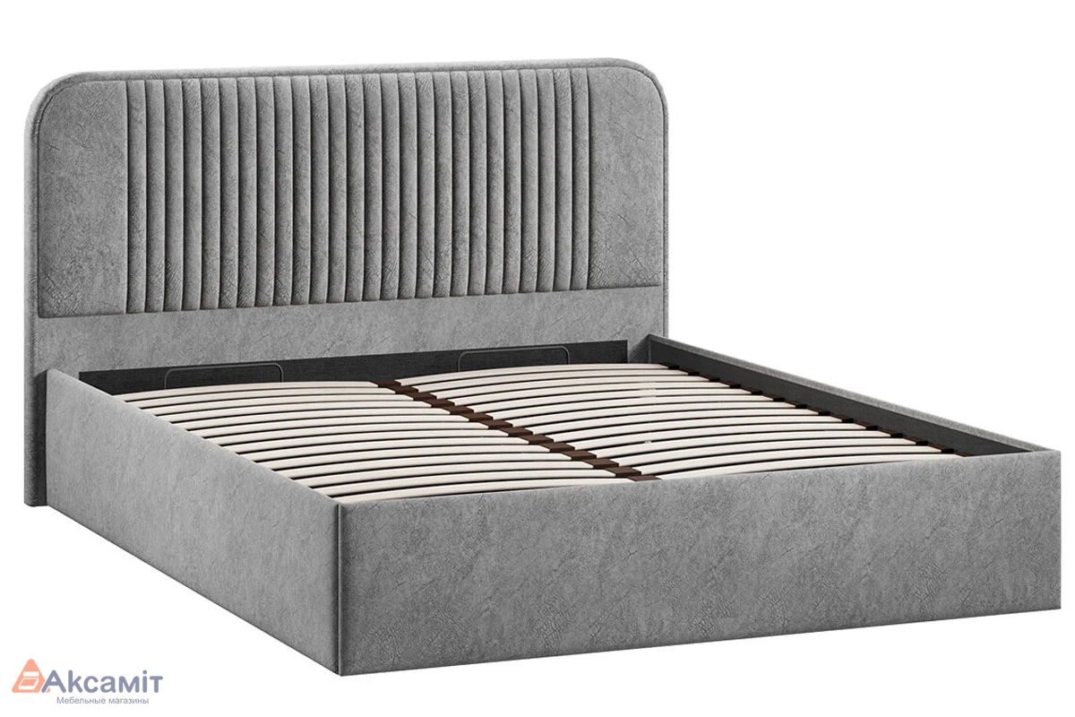 Кровать Тиффани c ПМ Тип 1 без заглушины 160х200 (Микровелюр/Wellmart Silver)