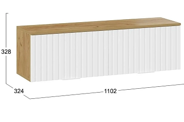 Шкаф настенный Хилтон 1100 (Дуб Крафт Золотой/Белый матовый)