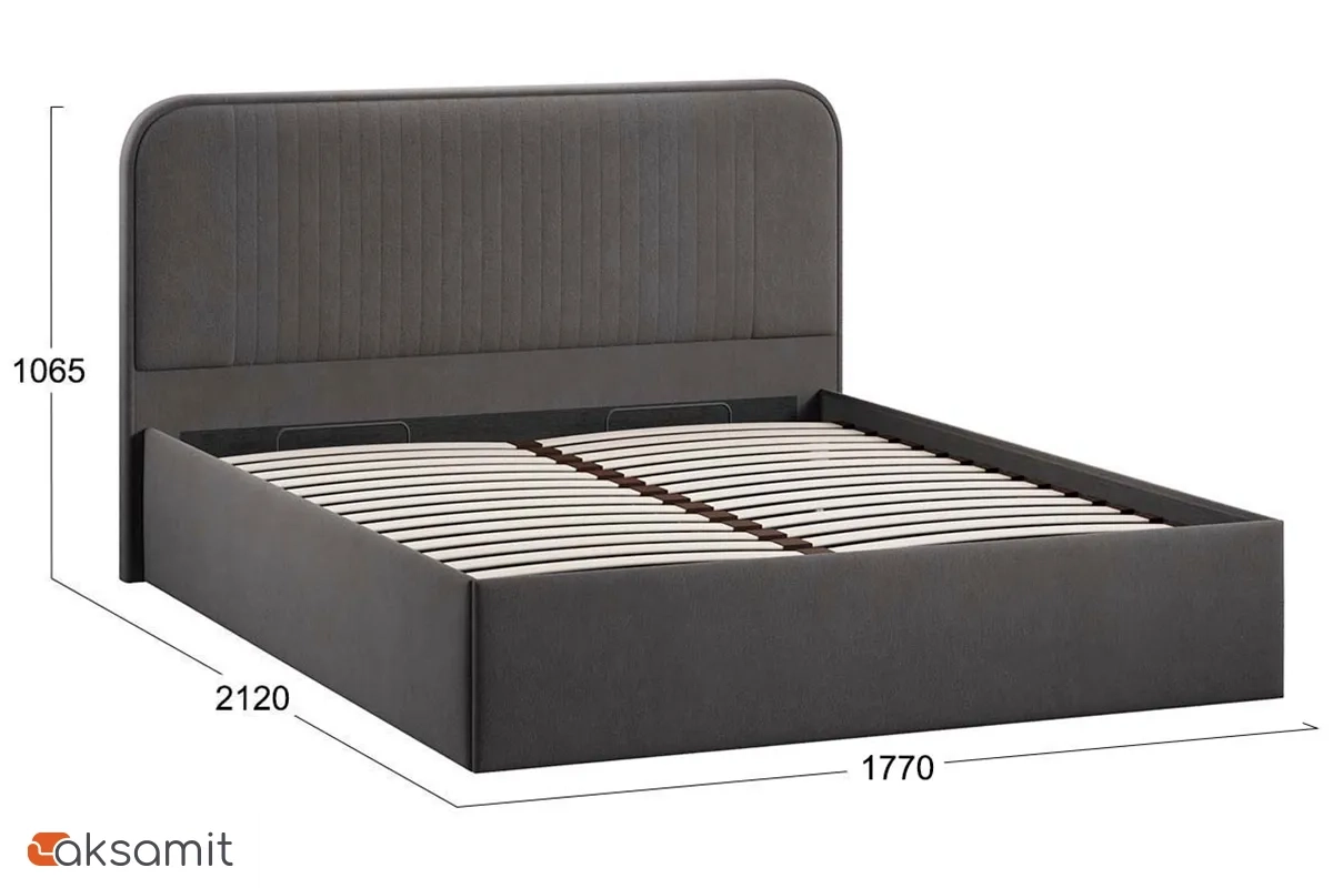 Кровать Тиффани Тип 1 с ПМ 160х200 (Велюр / Графит)