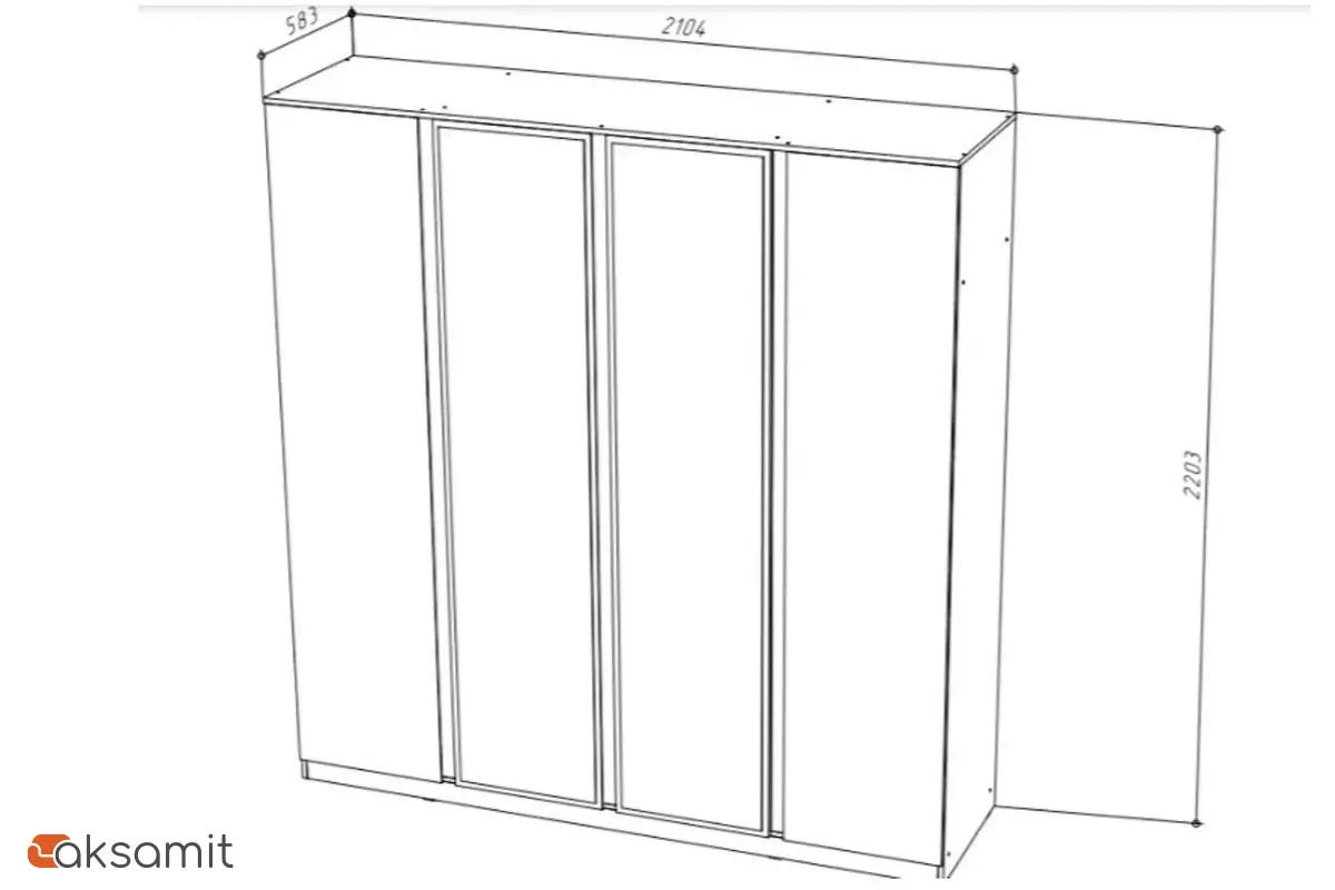 Шкаф Stern 4-х дверный с зеркалом (Дуб Вотан) 72676509 Шкаф Stern 4-х дверный с зеркалом (Дуб Вотан) 72676509