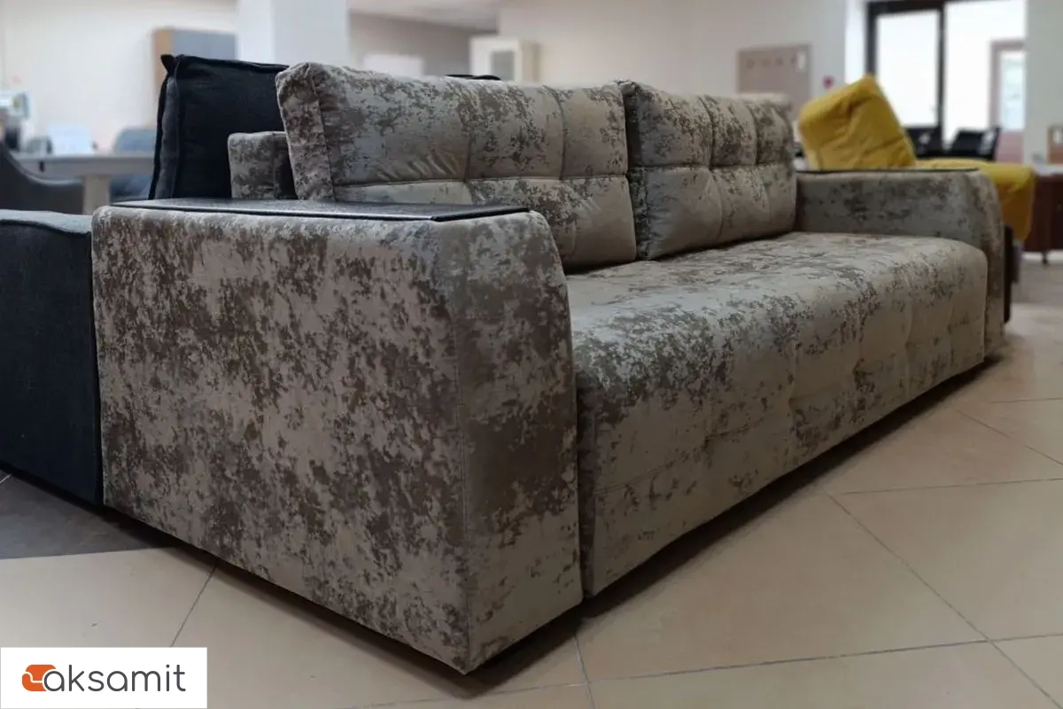 Диван-кровать Бали 4 ДК (Plush latte / Накладки венге) 5 кат.