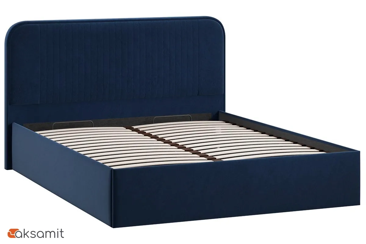 Кровать Тиффани Тип 1 с ПМ и заглушиной 160х200 (Микровелюр/Wellmart Blue)