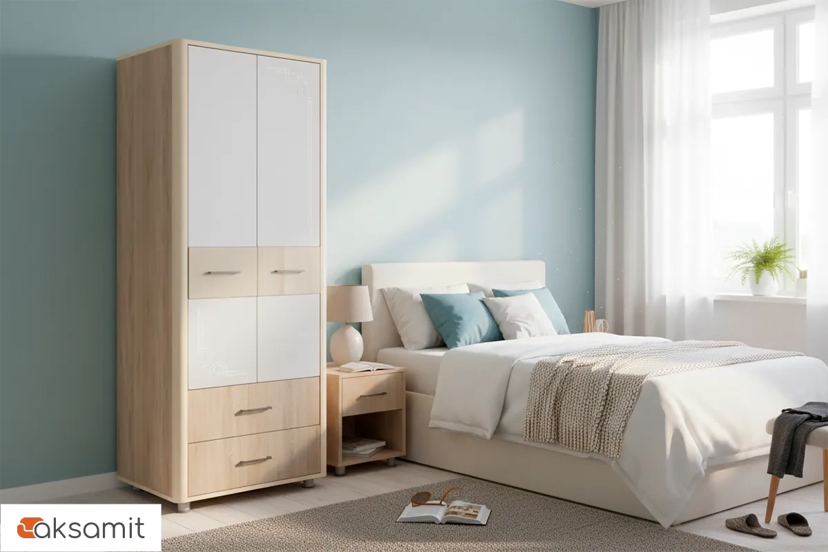 Оливия 12 шкаф 2-дверный Дуб сонома/ваниль