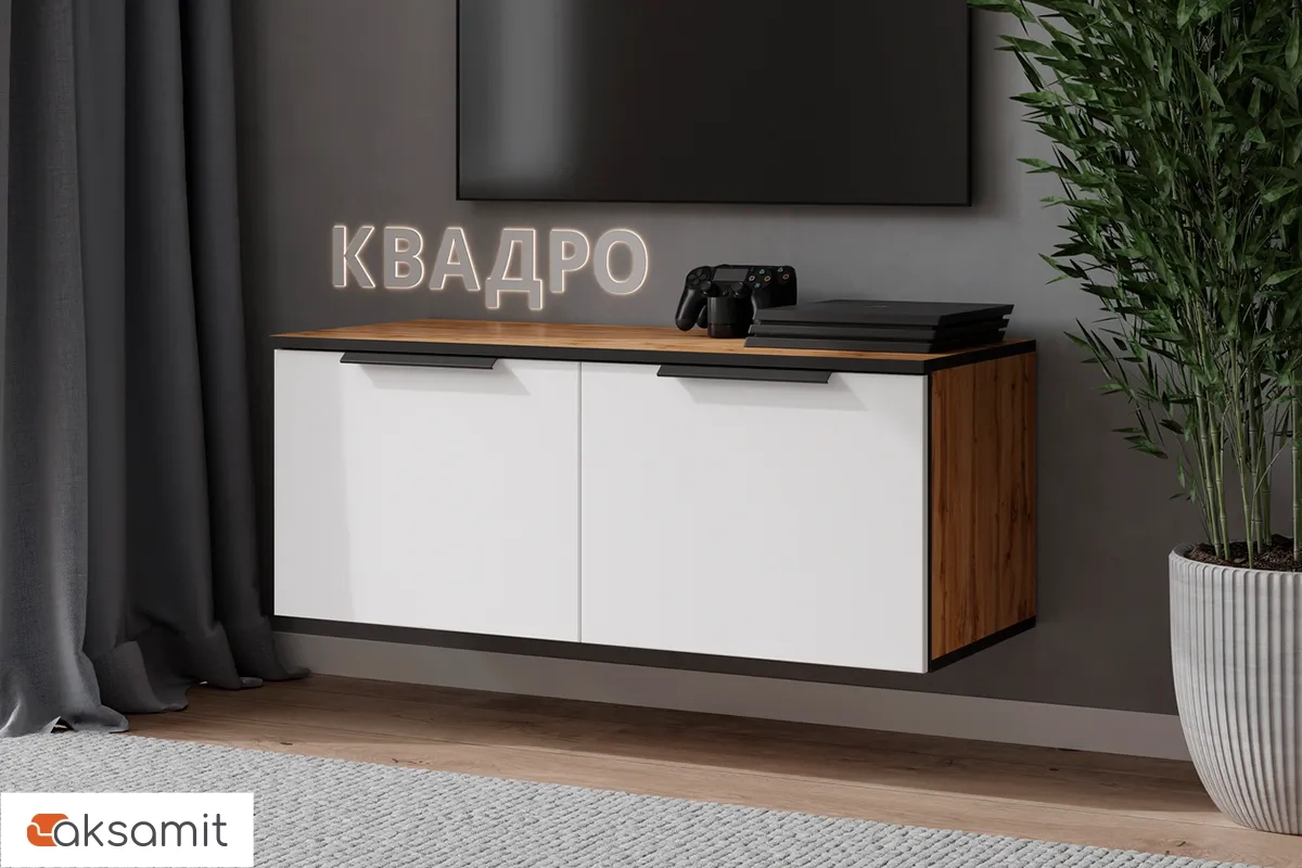 Тумба ТВ Квадро №3 (Дуб вотан / Тальк) Тумба ТВ Квадро №3 (Дуб вотан / Тальк)