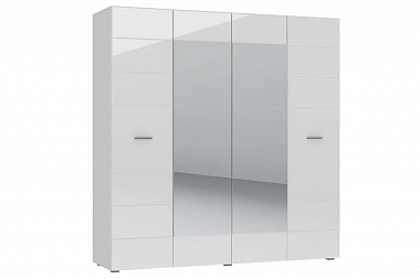 Шкаф 4-х дверный Gloss Белый/Белый глянец (72374529)