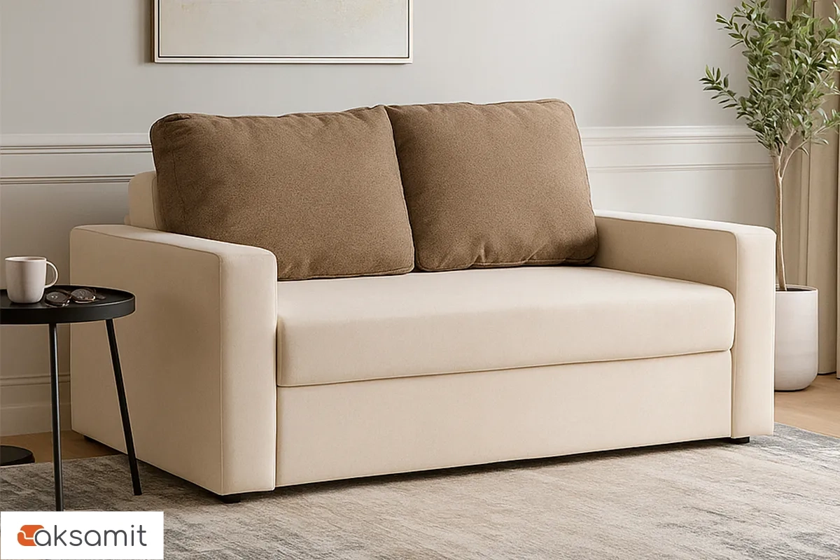 Диван прямой с подлокотниками Brick-10 (Набивные подушки) Гунин 2217-2 Бежевый