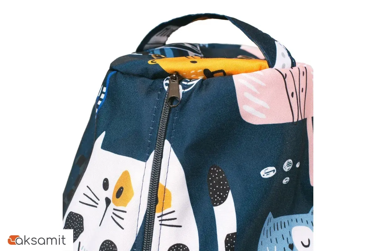 Кресло-мешок Груша Миди 2XL (Мебельный хлопок / Коты непоседы синие)