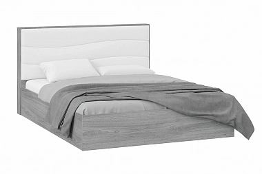 Кровать Миранда 160х200 с ПМ тип 1 202.005.000 (Дуб Гамильтон/Белый Глянец)