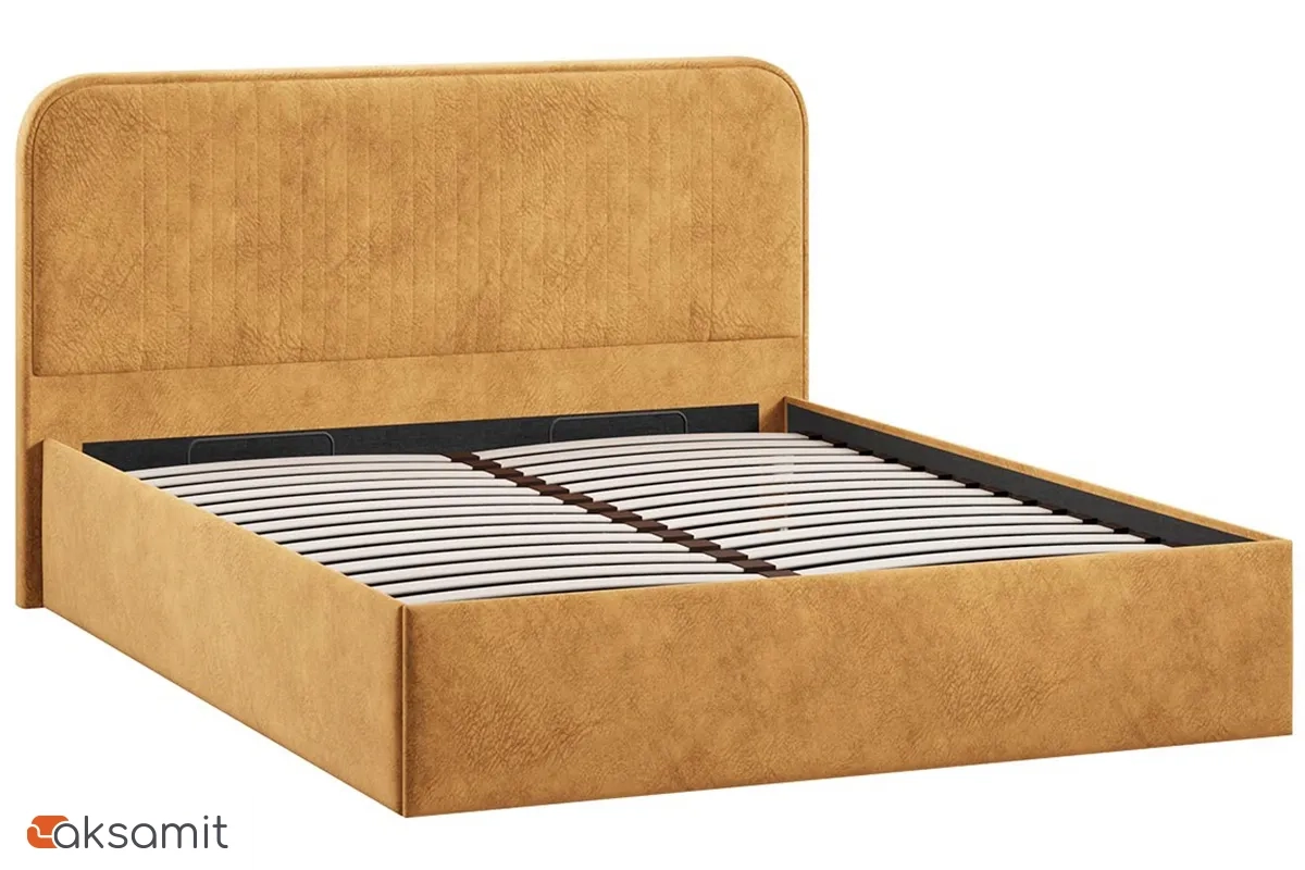 Кровать Тиффани c подъемным механизмом 160х200 Тип 1 (Микровелюр/Wellmart Yellow) Кровать Тиффани c подъемным механизмом 160х200 Тип 1 (Микровелюр/Wellmart Yellow)