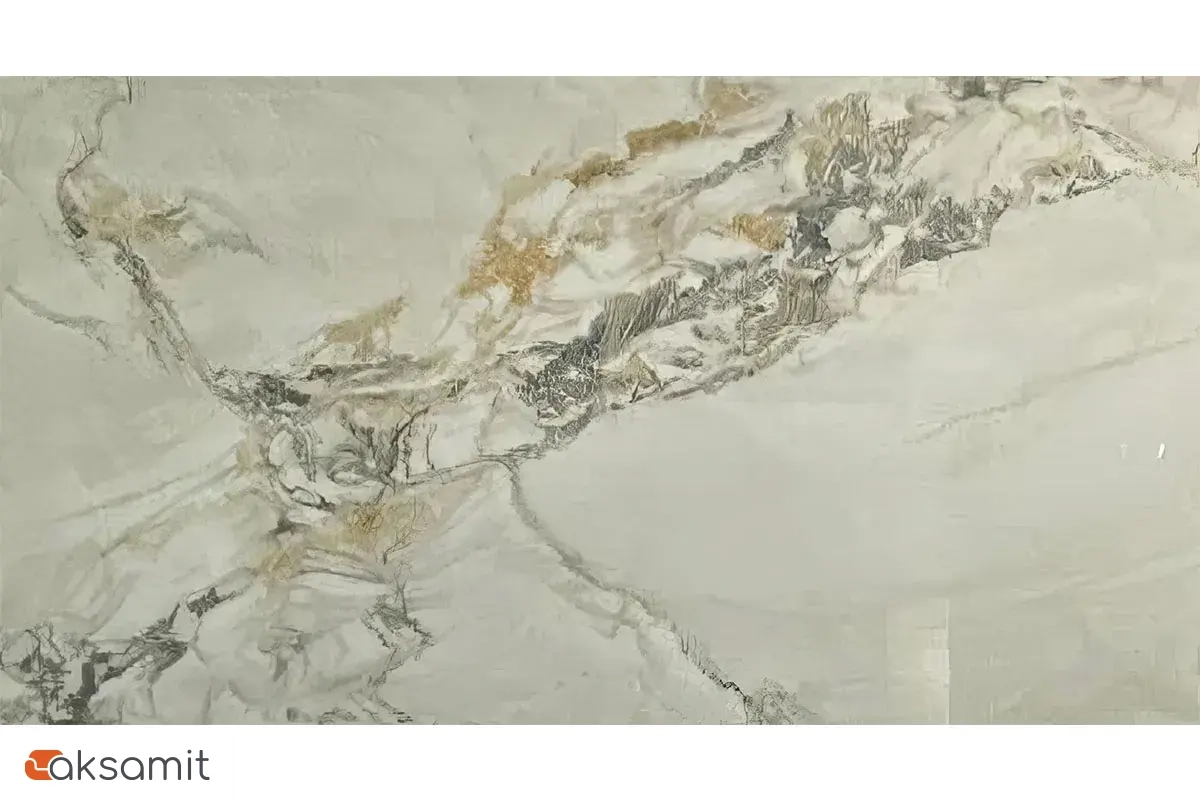 Стол обеденный Аризона 1300х800 (Керамика YB 8020111BG Gold Jade / МДФ в пленке Черный кварц /Металл черный)