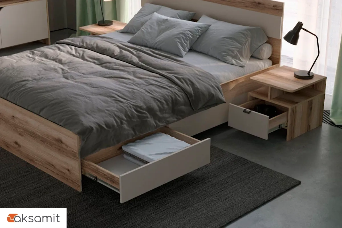 Готовый комплект для спальни Калипсо ЦРК.КЛС.05 (Делано светлый/Сатин) фото