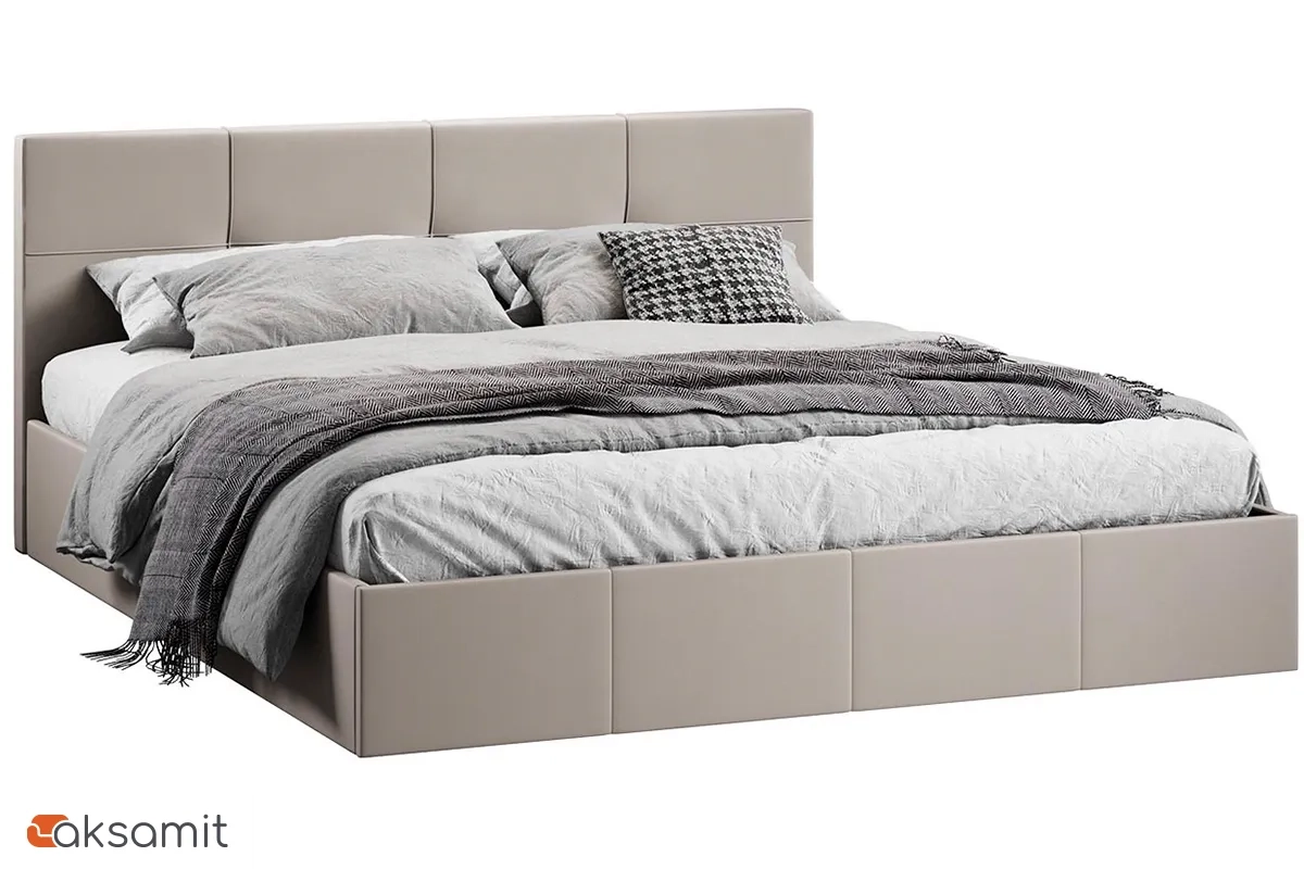 Кровать Лора с ПМ и заглушиной 180х200 (Велюр / Confetti Smoke)